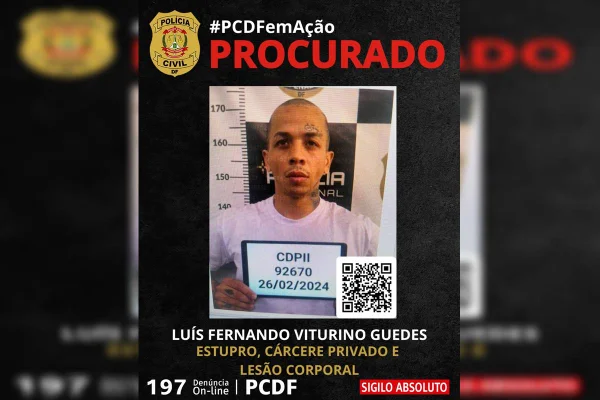 Foragido por estupro é preso após pular de janela e cair de 10 metros
