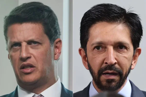 O deputado federal Ricardo Salles e o prefeito de São Paulo, Ricardo Nunes