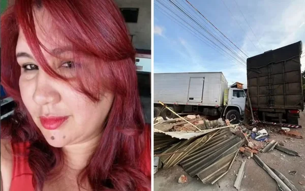 imagem colorida dona de bar salva bebe antes de ser atingia caminhao desgovernado