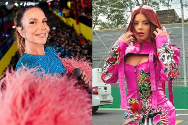 Ivete Sangalo de um lado e Gkay do outro