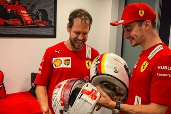 Vettel e Leclerc juntos na Ferrari