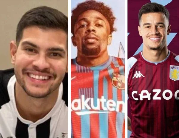 Montagem com Bruno Guimarães, Adama Traoré e Coutinho