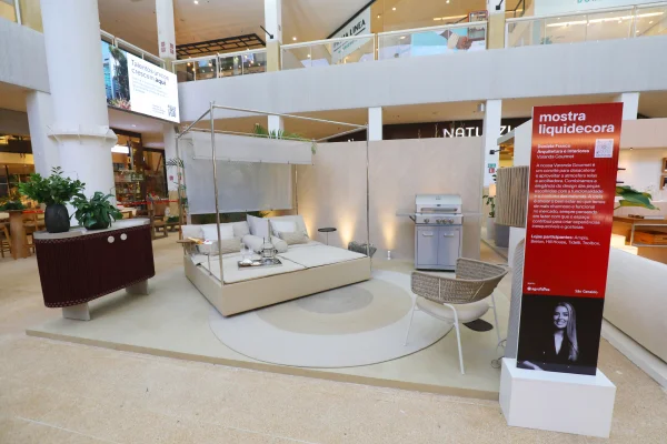 Varanda Gourmet clara em tons bege - Mostra LIQUIDECORA