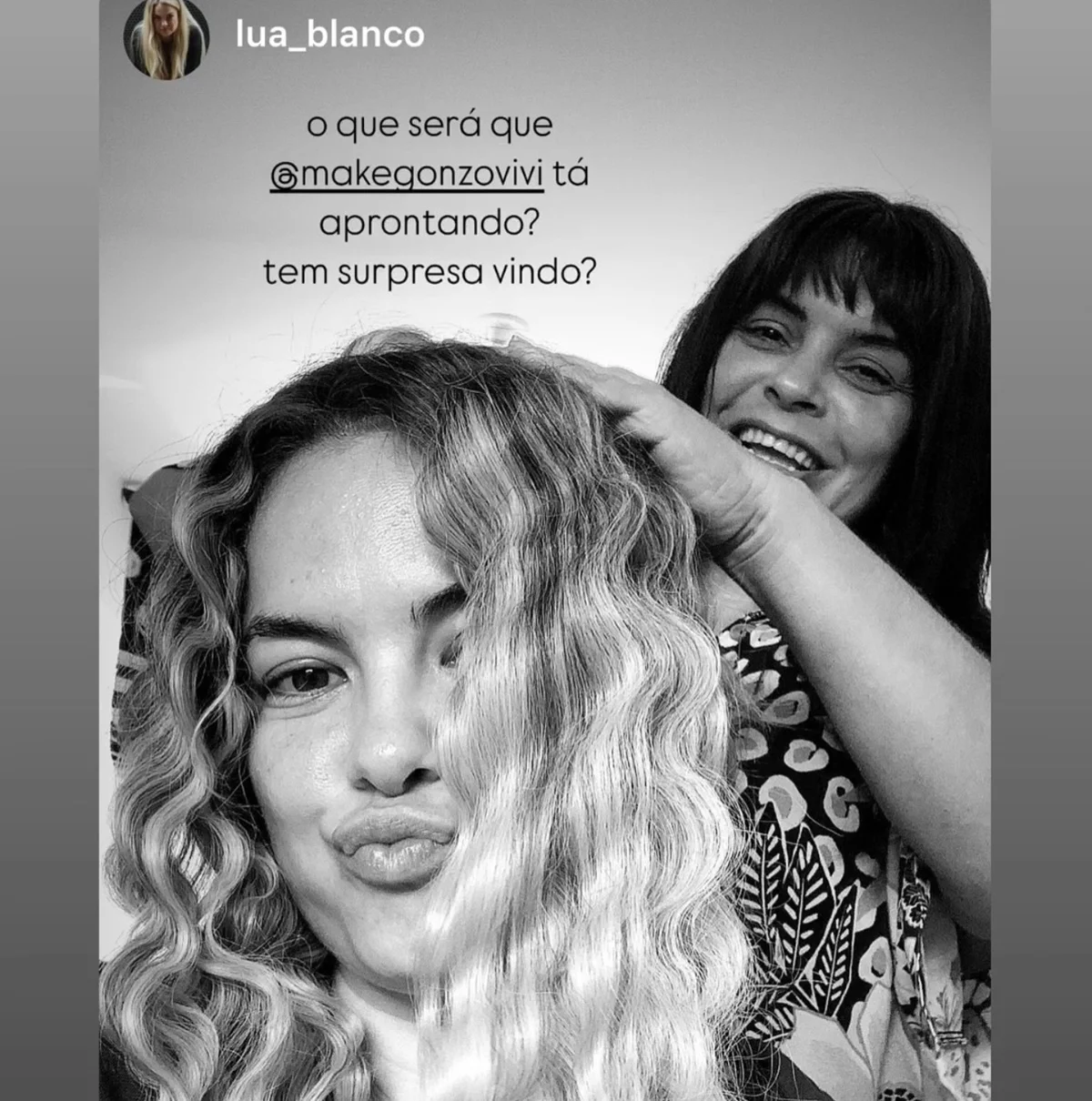 Lua Blanco e Vivi Gonzo posam para as redes sociais Lua Blanco e Vivi Gonzo posam para as redes sociais