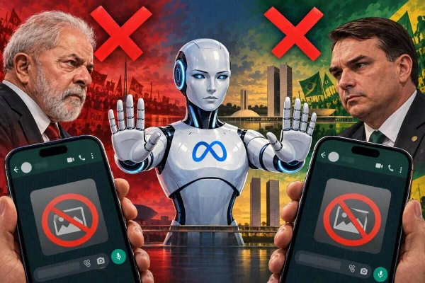 Arte gráfica com Lula e Flávio Bolsonaro - Metrópoles