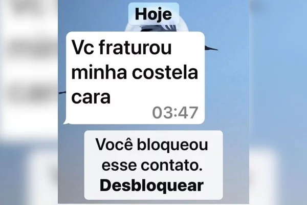 Imagem colorida mostra mensagem de Pablo Marçal a José Luiz Datena, que bloqueou o adversário - Metrópoles