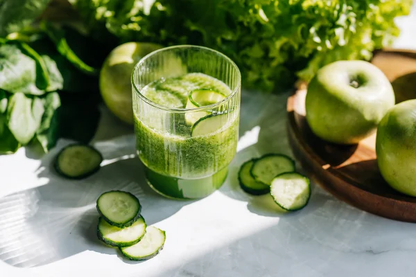 Foto colorida de suco verde detox - Nutricionistas explicam o que o suco verde detox faz no corpo - Metrópoles