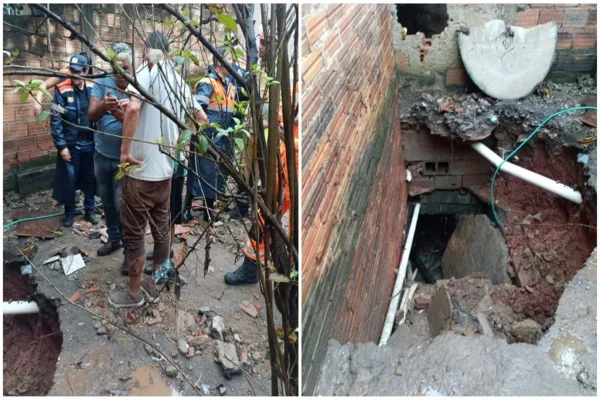 Buscas por homem que caiu em buraco após enxurrada entram no 3º dia