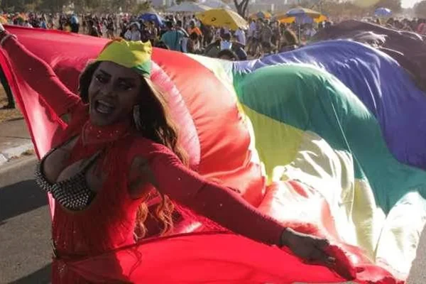 Imagem colorida que representa a Parada LGBT+