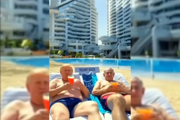 Imagens coloridas feitas por IA compartilhadas pelo presidente Donald Trump - Metrópoles