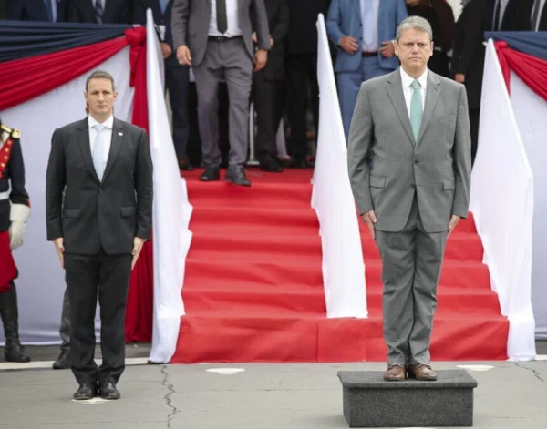 Tarcísio de Freitas e Guilherme Derrite