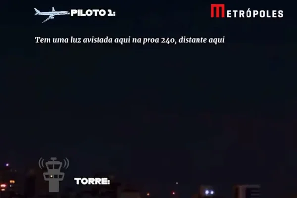Pilotos comunicam luzes não identificada no céu de Porto Alegre, no RS