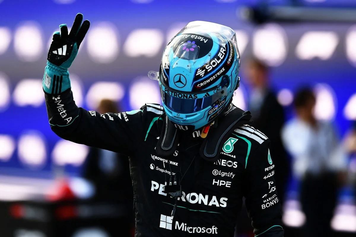 George Russel venceu o GP de Baku, no Azerbaijão George Russel venceu o GP de Baku, no Azerbaijão