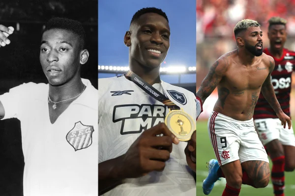Foto colorida de Pelé, Luiz Henrique e Gabigol - Metrópoles