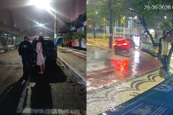 Imagem colorida, mulher é presa após dirigir bêbada e bater contra poste- Metrópoles
