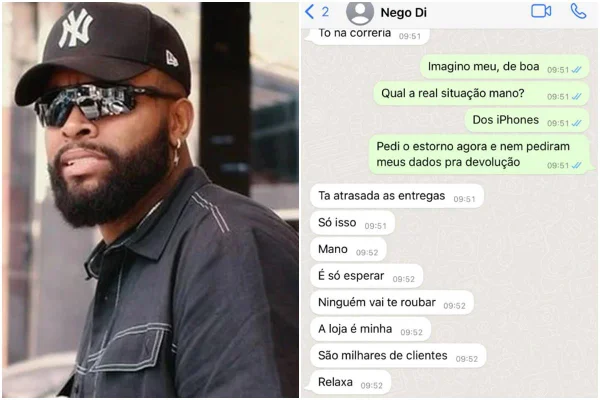 “Ninguém vai te roubar”, diz Nego Di para vítima de golpe: veja prints