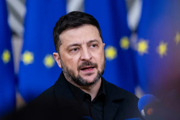 Imagem colorida, presidente da Ucrânia, Volodymyr Zelensky