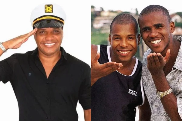 Montagem colorida de DJ Tralha, Claudinho e Buchecha - Metrópoles