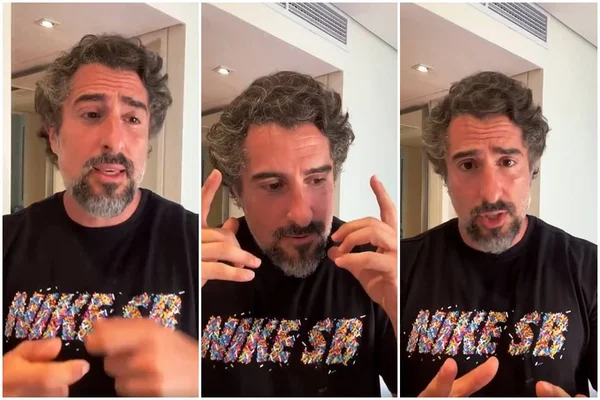 Marcos Mion gesticulando
