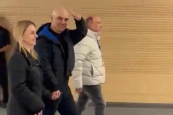 O ministro Alexandre de Moraes (STF) no jogo entre Corinthians e Palmeiras ontem