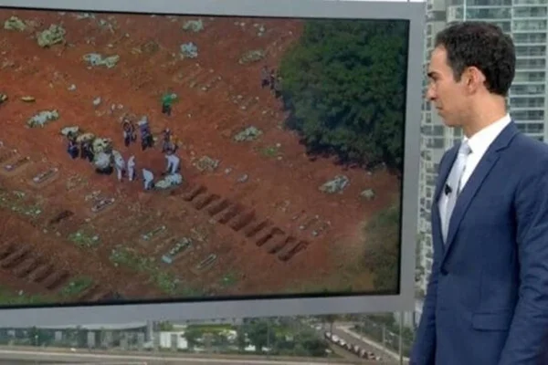Globo mostra enterro de mortos por coronavírus e web reclama