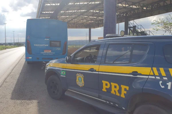 ônibus e viatura