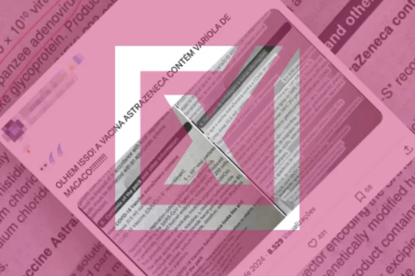 Print de publicação que mente ao afirmar que vacina Astrazeneca contém mpox. - Metrópoles