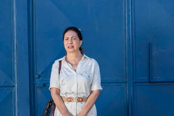 Foto colorida de Eliane Giardini como Agatha em Terra e Paixão - Metrópoles