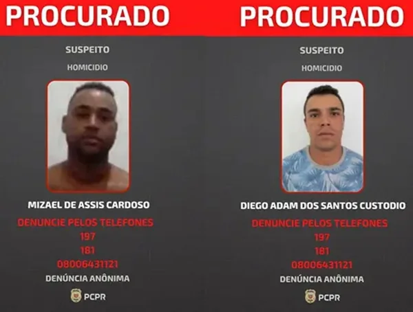 Cartaz dos suspeitos de matar mulher assassinada em cemitério - Metrópoles