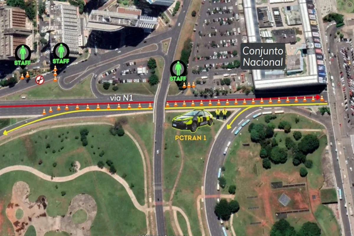 Os motoristas que trafegarem pela via L2 Norte em direção à N1 serão orientados a seguir para o Buraco do Tatuí Os motoristas que trafegarem pela via L2 Norte em direção à N1 serão orientados a seguir para o Buraco do Tatuí