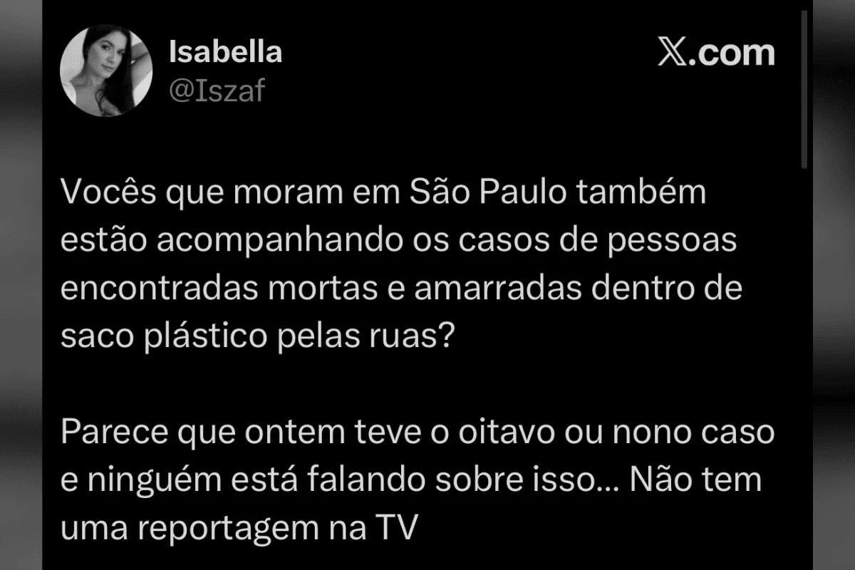 Internet teoriza sobre suposto serial killer de SP após série de homicídios Internet teoriza sobre suposto serial killer de SP após série de homicídios
