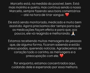Mãe de Marcello Meninim atualizou seu estado de saúde Mãe de Marcello Meninim atualizou seu estado de saúde
