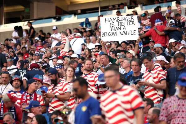 Torcedores norte-americanos durante a disputa da Copa do Mundo