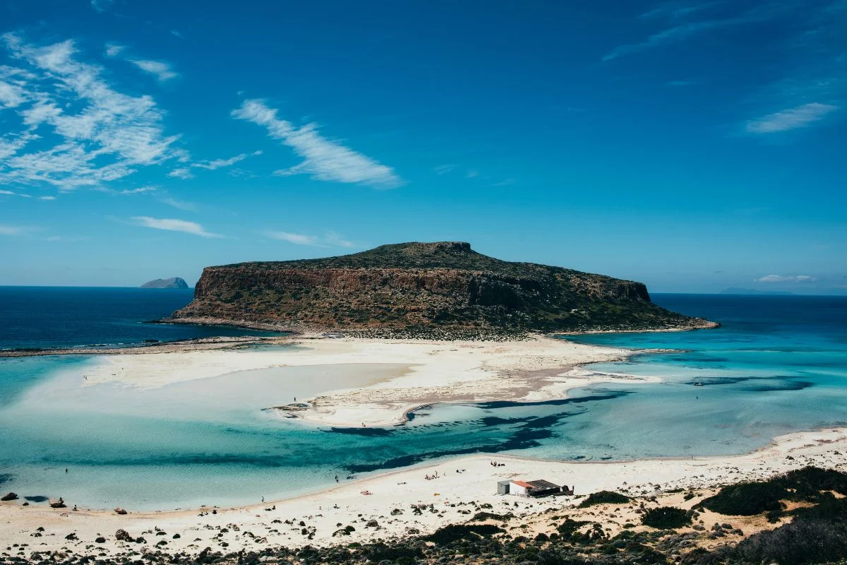 Lagoa de Balos, localizada na ilha de Creta, na Grécia Lagoa de Balos, localizada na ilha de Creta, na Grécia
