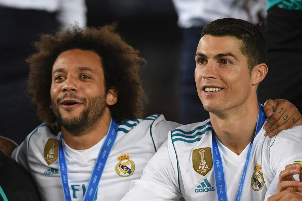 Marcelo e Cristiano Ronaldo pelo Real Madrid