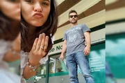 Younan, que está grávida do primeiro filho do casal, confirmou que o casamento foi feito sem a presença nem dos pais deles Younan, que está grávida do primeiro filho do casal, confirmou que o casamento foi feito sem a presença nem dos pais deles