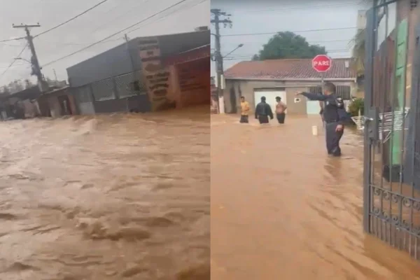 Imagem colorida, MT: mulheres ficam "ilhadas" durante temporal e são resgatadas pela PM - Metrópoles