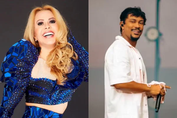 Imagem colorida mostra Joelma e Xamã, atrações da Virada Cultural 2024 em São Paulo - Metrópoles