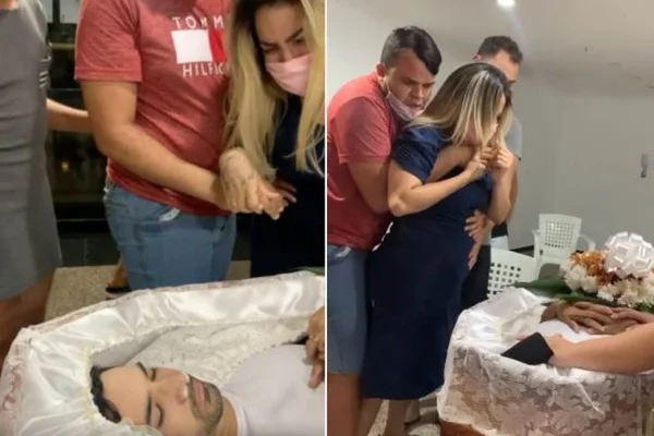 Thayse Teixeira em velório fake para amigo