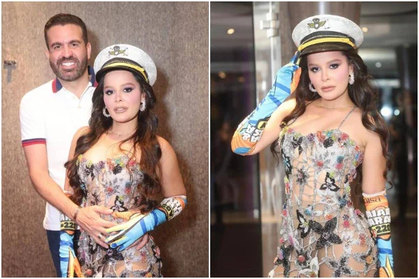 Montagem com fotos coloridas de Maraisa e Fernando Mocó - Metrópoles