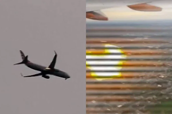 montagem foto de avião e foto de asa com fogo embaixo - metrópoles