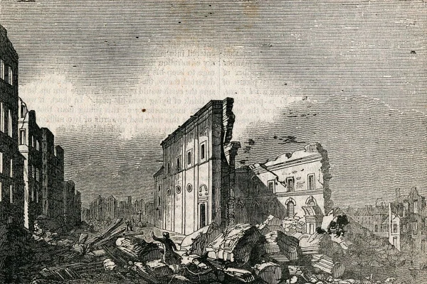 Imagem colorida de terromoto em Portugal 1755 - Metrópoles