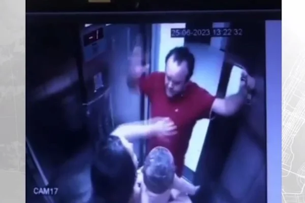 Imagem colorida mostra caso de violência contra a mulher registrado por uma câmera na Paraíba - Metrópoles