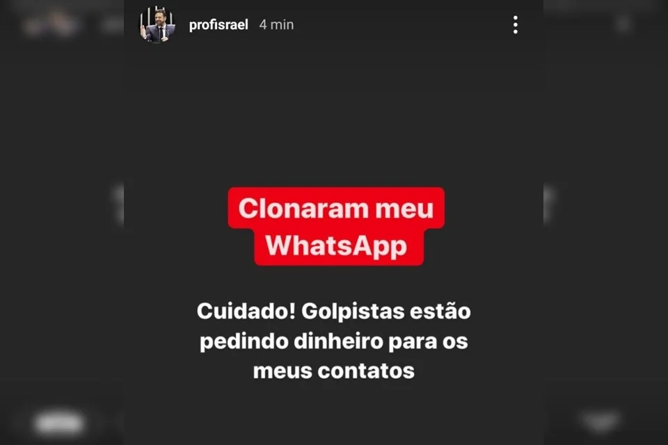 Deputado confirmou o fato pelo Instagram Deputado confirmou o fato pelo Instagram