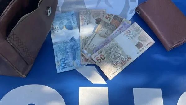 dinheiro furtado aprendido pela PMGO