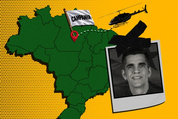 Imagem colorida mostra arte do deputado Antônio Doido, que usou verba da cota parlamentar para viajar para alugar helicóptero para cumprir agenda de campanha em comício no Pará | Metrópoles