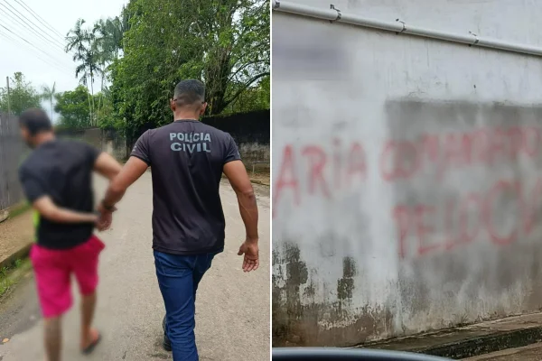 Homem é preso por pichar muros com siglas de facção : “CV Tudo 2”