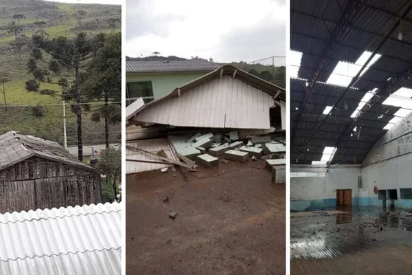 Foto colorida de Microexplosão em SC - Metrópoles