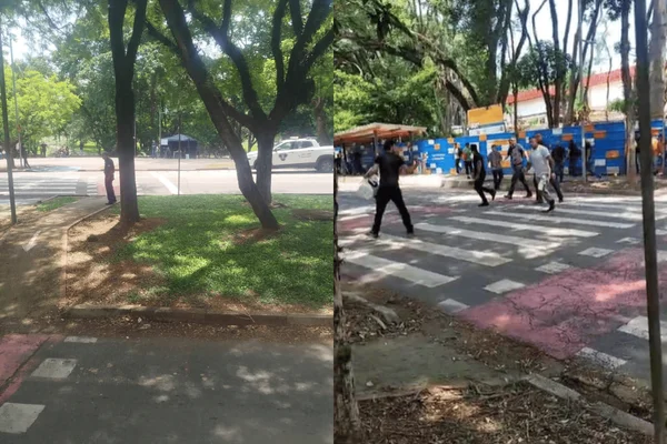 Colagem colorida de confusão na USP após tenda de Pavanato - Metrópoles