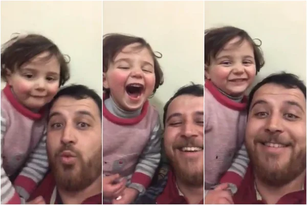 Pai sírio cria “jogo” para que filha não tema o barulho de bombas